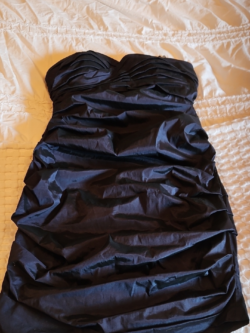 Strapless Navy Ruched Cocktail Dress Size 10